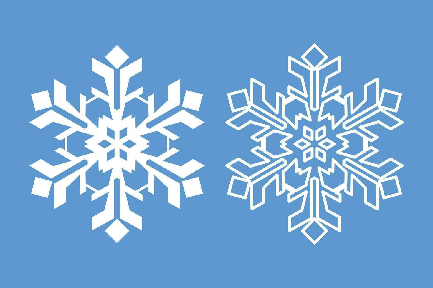 crystal snowflake element set isolated icon outline design winter holiday vector illustration