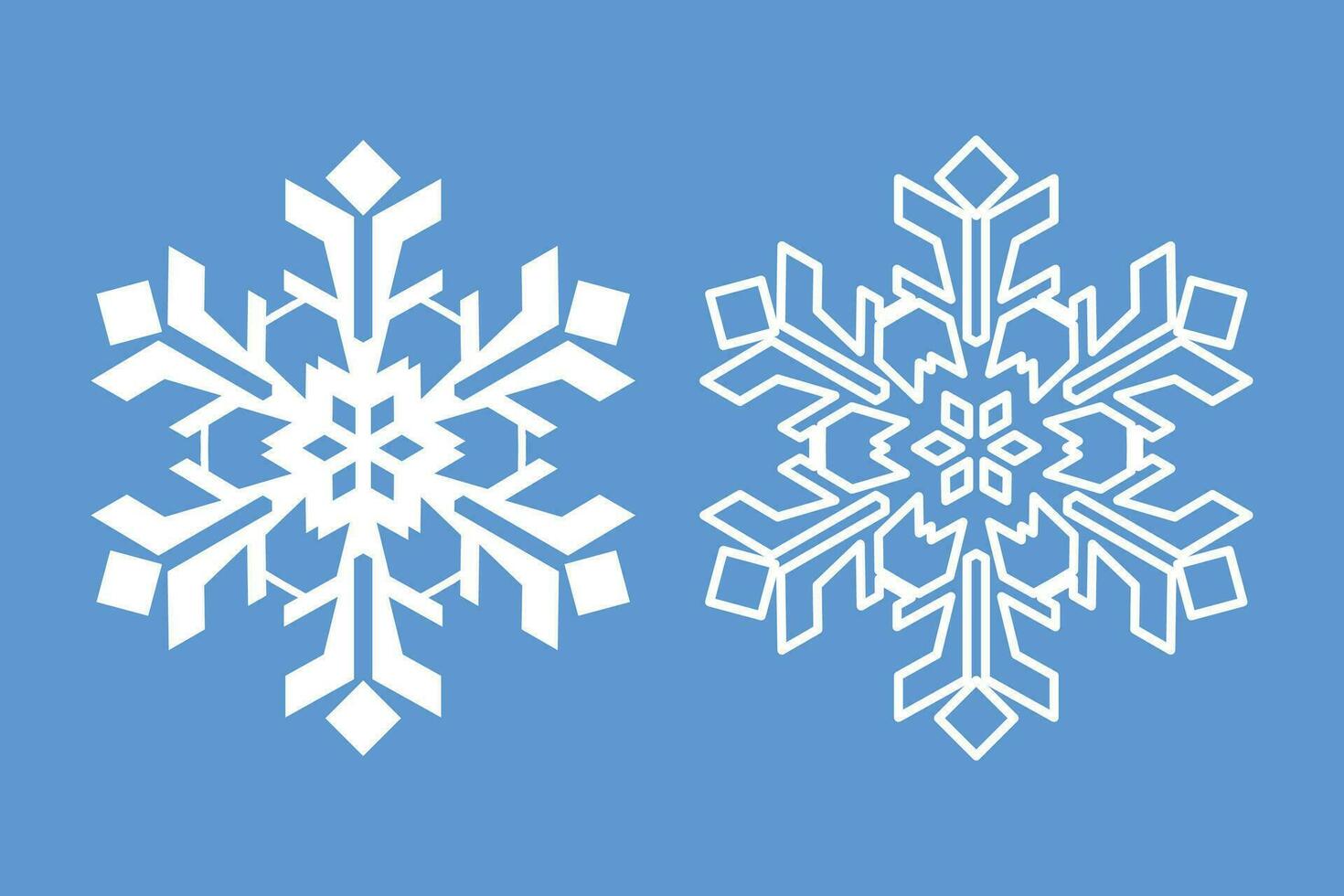 crystal snowflake element set isolated icon outline design winter holiday vector illustration