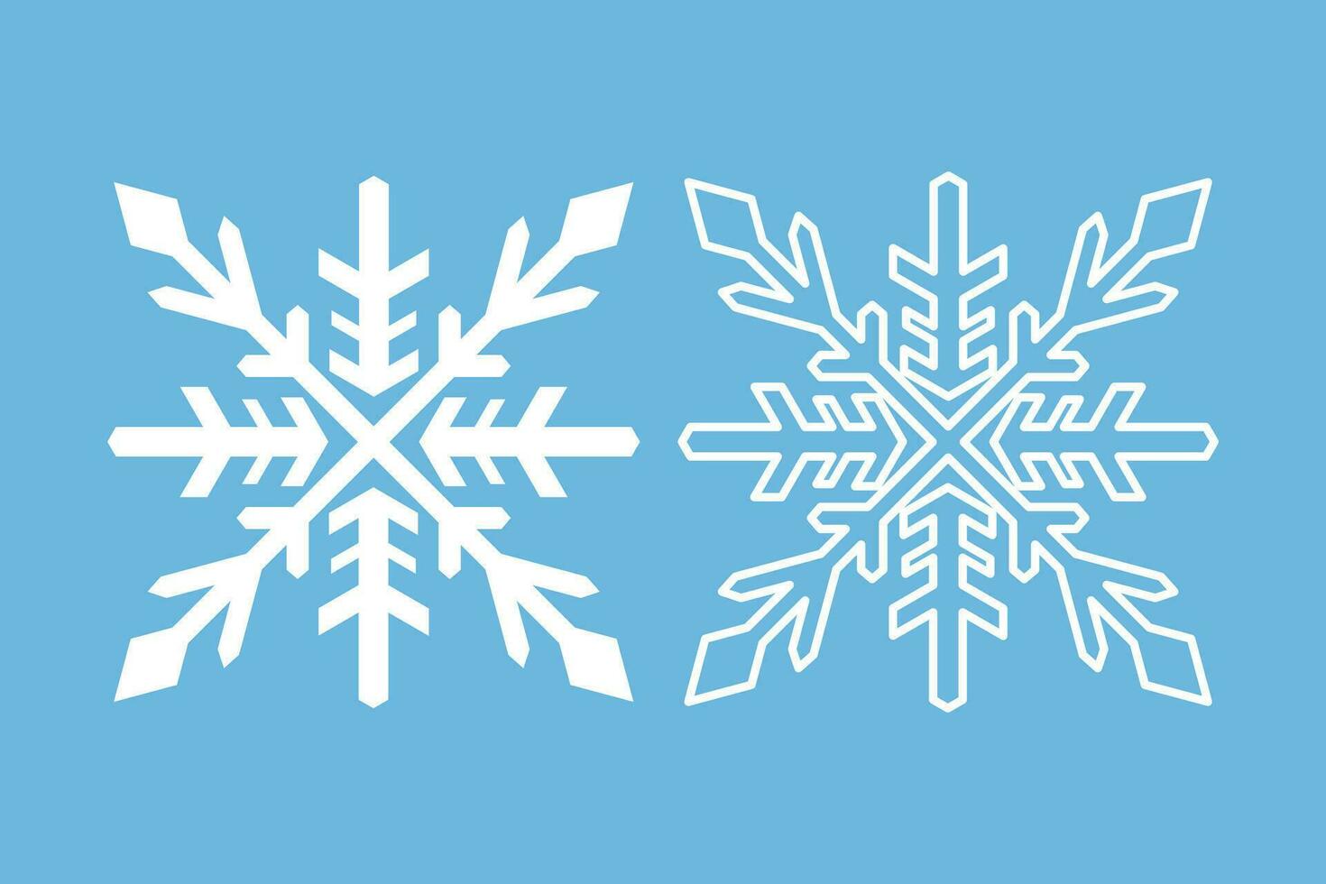 crystal snowflake element isolated icon outline design winter decorative vector illustration