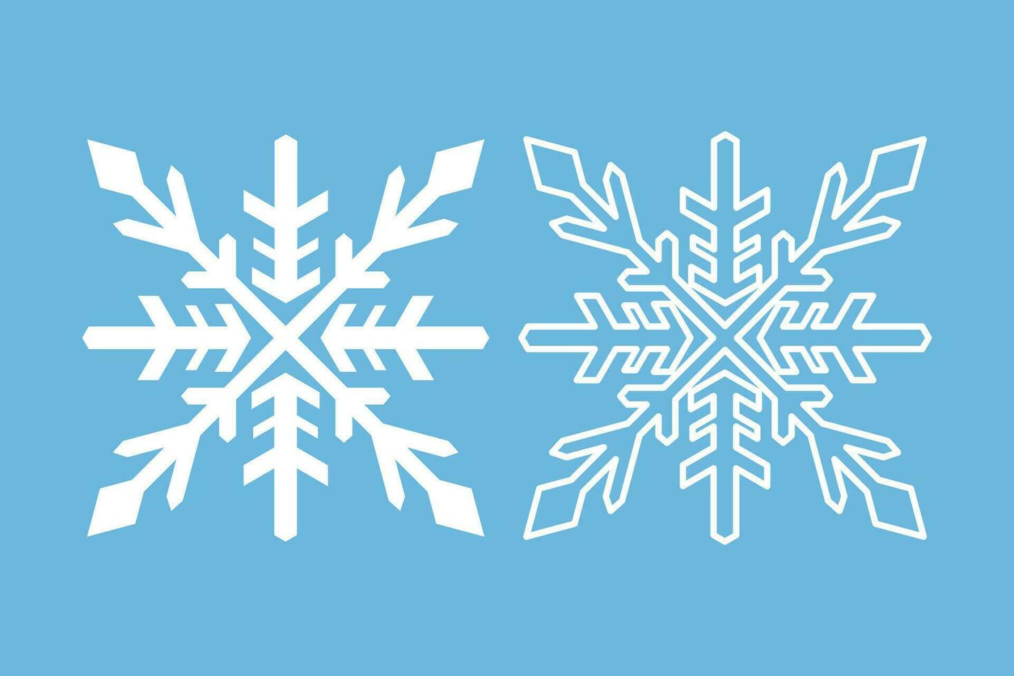 crystal snowflake element isolated icon outline design winter decorative vector illustration