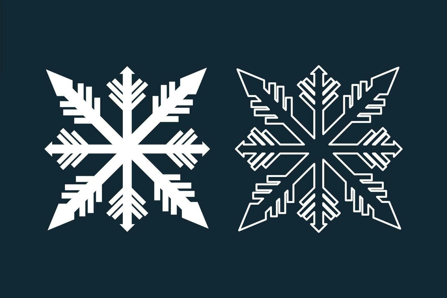 cristal copo de nieve elemento aislado icono contorno diseño invierno vector ilustración