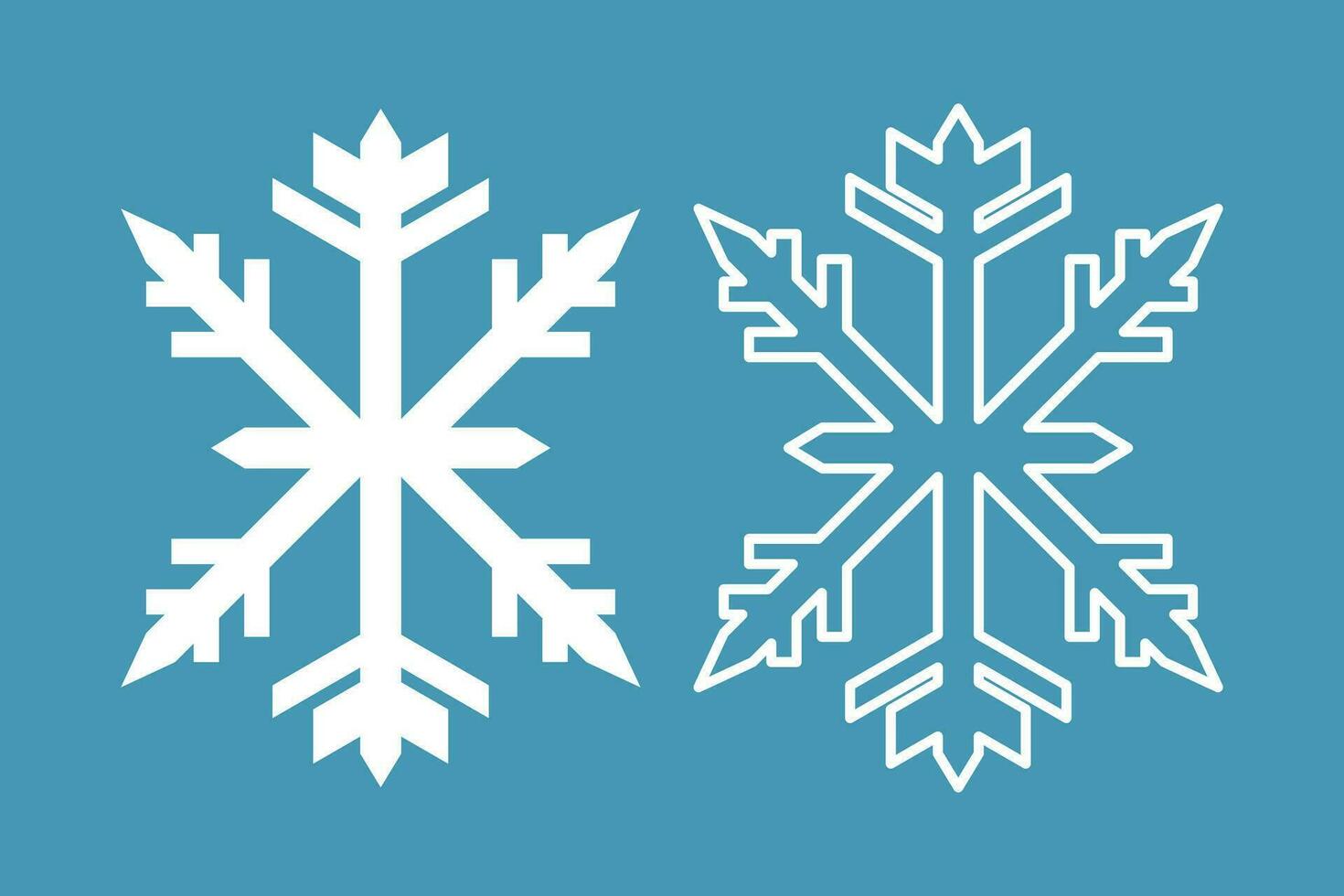 crystal snowflake element set isolated icon outline design winter ice vector illustration