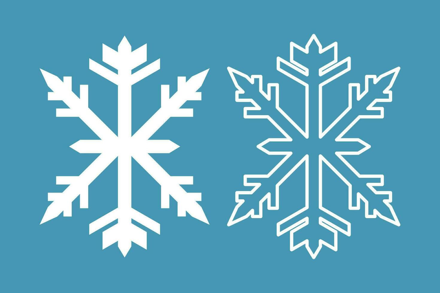 crystal snowflake element set isolated icon outline design winter ice vector illustration