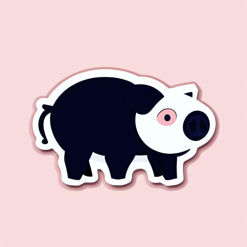 AI generated Pig Icon Avatar Gamer Clip Art Sticker Decoration Simple Background photo