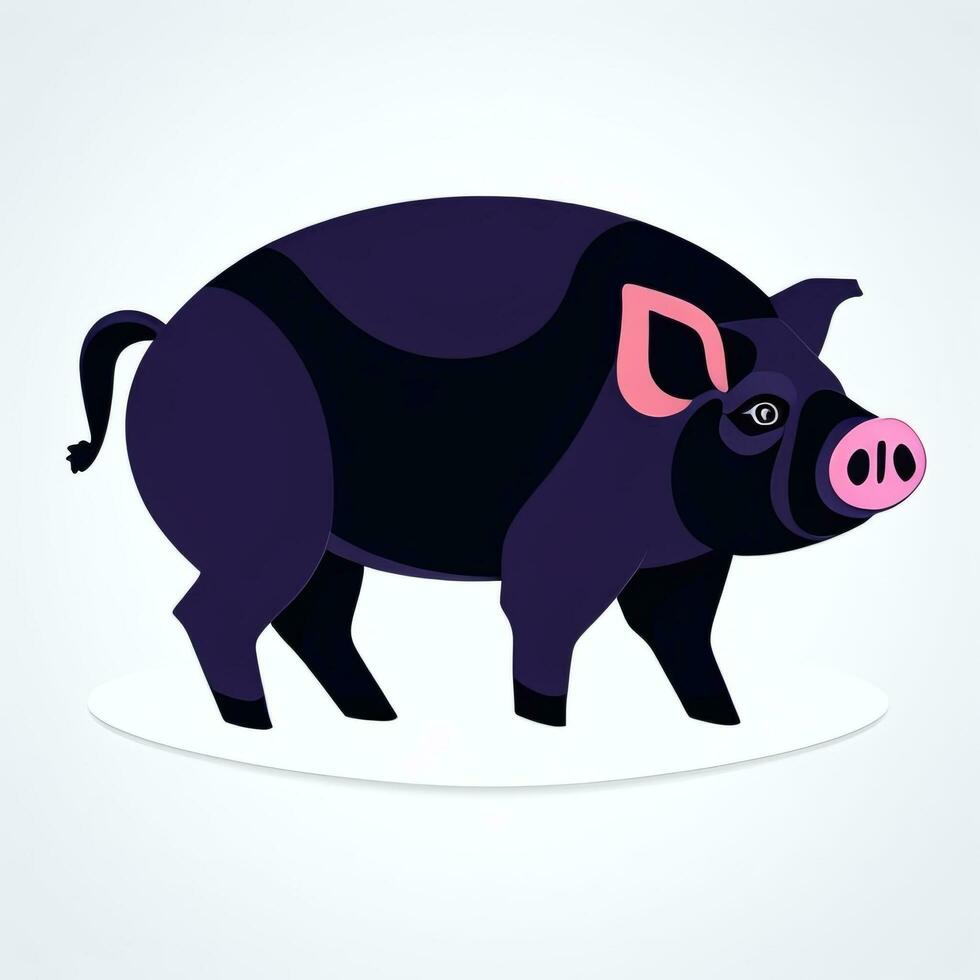 AI generated Pig Icon Avatar Gamer Clip Art Sticker Decoration Simple Background photo