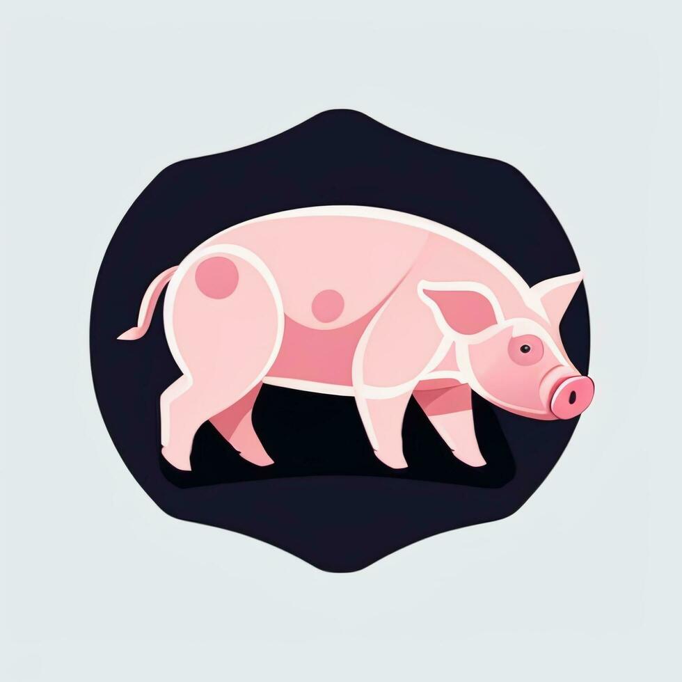 AI generated Pig Icon Avatar Gamer Clip Art Sticker Decoration Simple Background photo