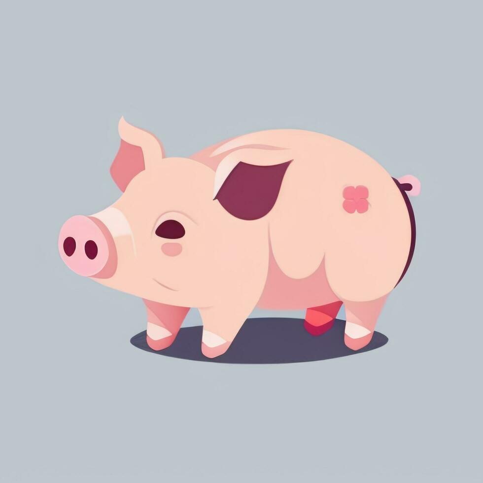 AI generated Pig Icon Avatar Gamer Clip Art Sticker Decoration Simple Background photo