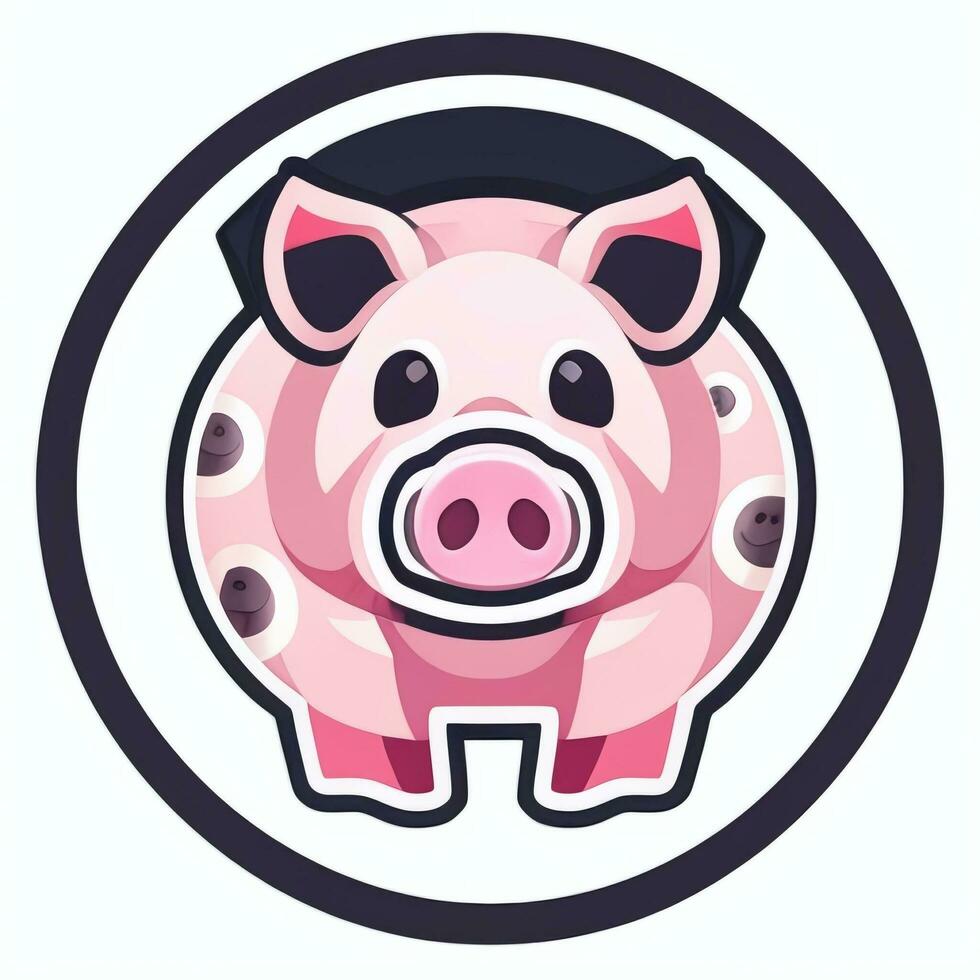 AI generated Pig Icon Avatar Gamer Clip Art Sticker Decoration Simple Background photo