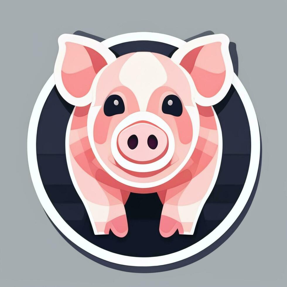 AI generated Pig Icon Avatar Gamer Clip Art Sticker Decoration Simple Background photo