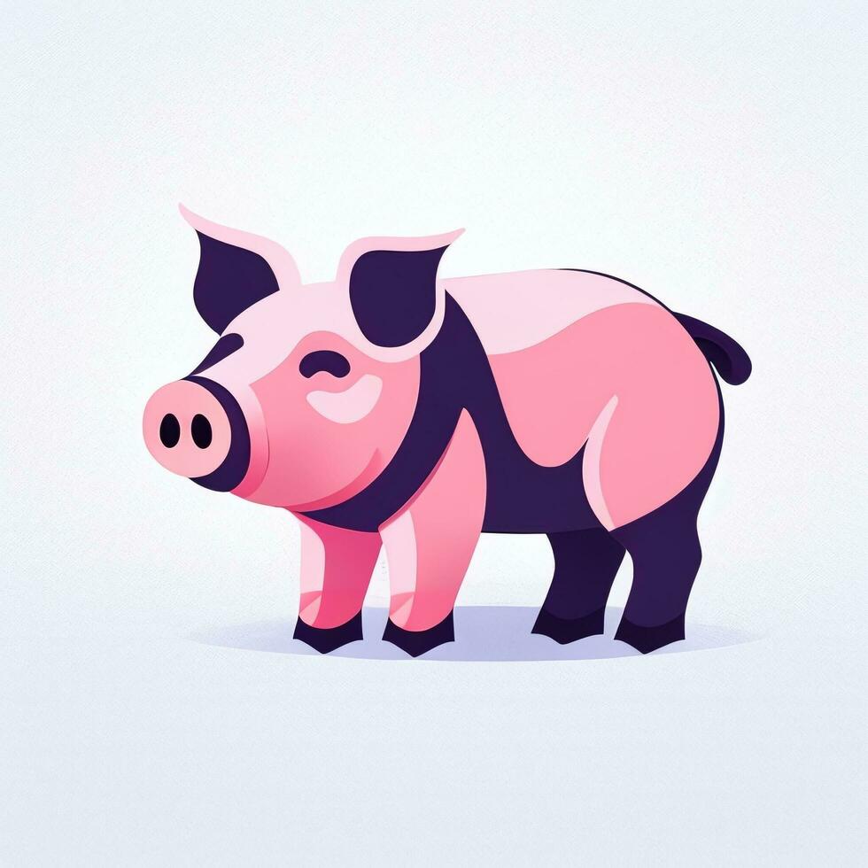 AI generated Pig Icon Avatar Gamer Clip Art Sticker Decoration Simple Background photo