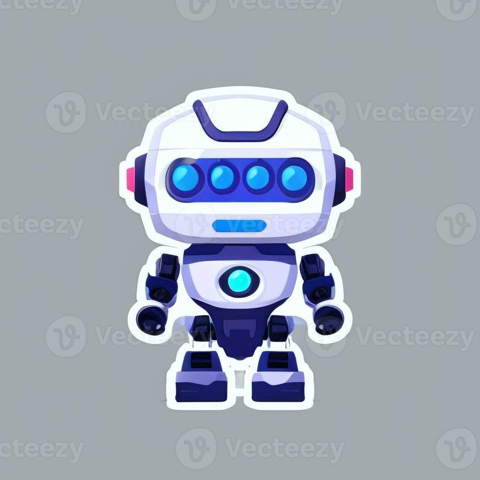 AI generated Cute Toy Robot Avatar Gamer Clip Art Sticker Decoration Simple Background photo