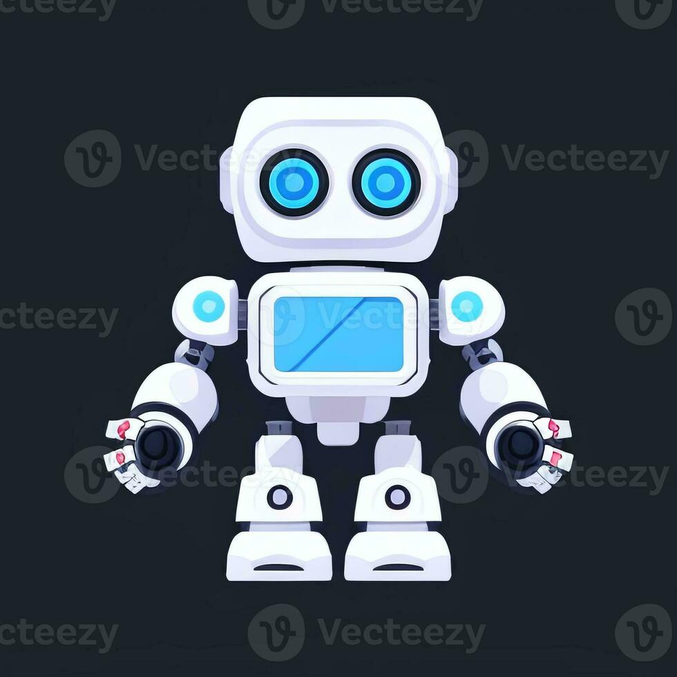 AI generated Cute Toy Robot Avatar Gamer Clip Art Sticker Decoration Simple Background photo