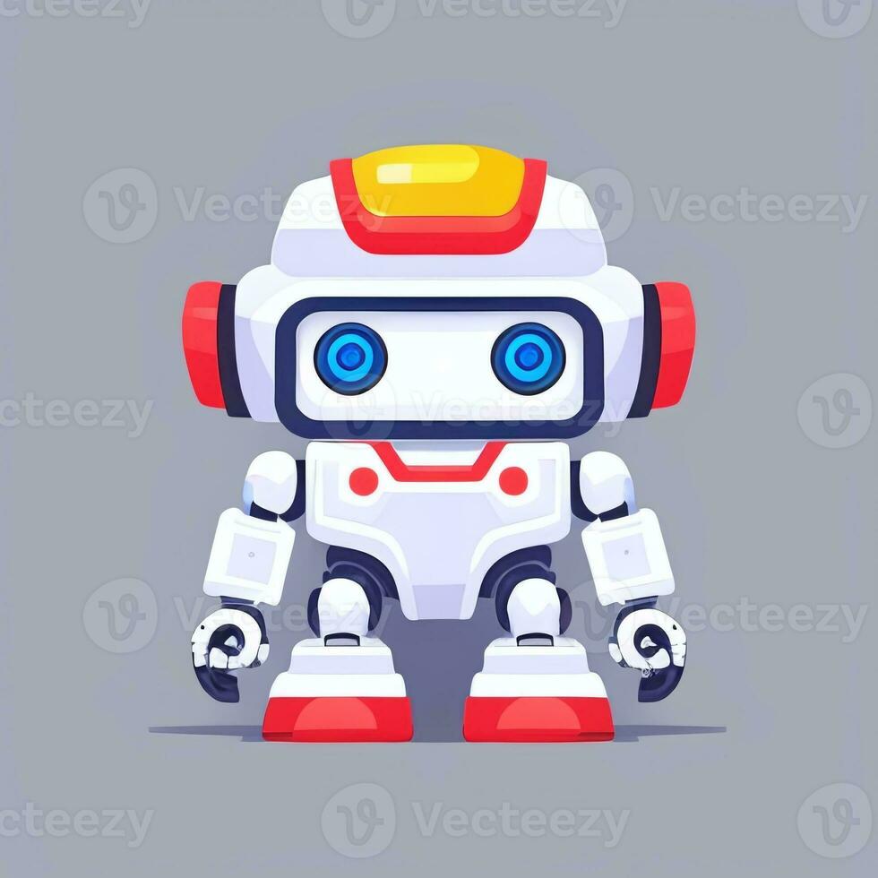 AI generated Cute Toy Robot Avatar Gamer Clip Art Sticker Decoration Simple Background photo