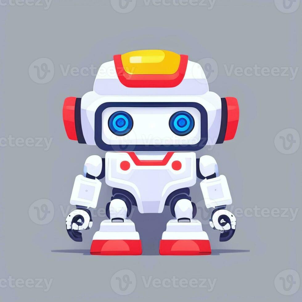 AI generated Cute Toy Robot Avatar Gamer Clip Art Sticker Decoration Simple Background photo