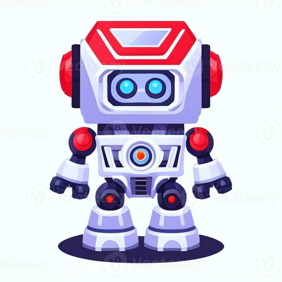 AI generated Cute Toy Robot Avatar Gamer Clip Art Sticker Decoration Simple Background photo