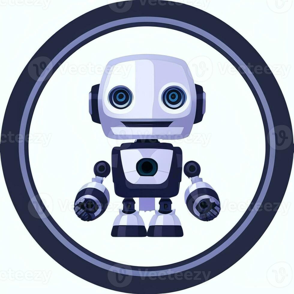 AI generated Cute Toy Robot Avatar Gamer Clip Art Sticker Decoration Simple Background photo