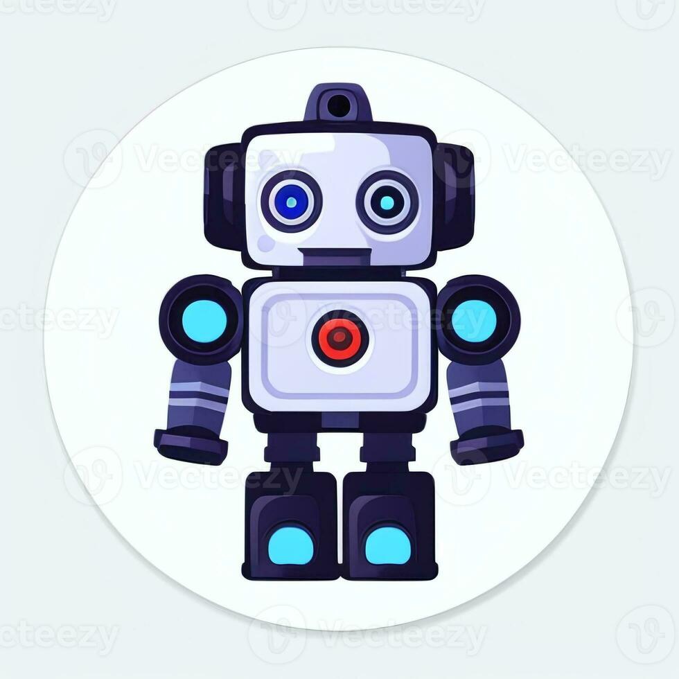 AI generated Cute Toy Robot Avatar Gamer Clip Art Sticker Decoration Simple Background photo