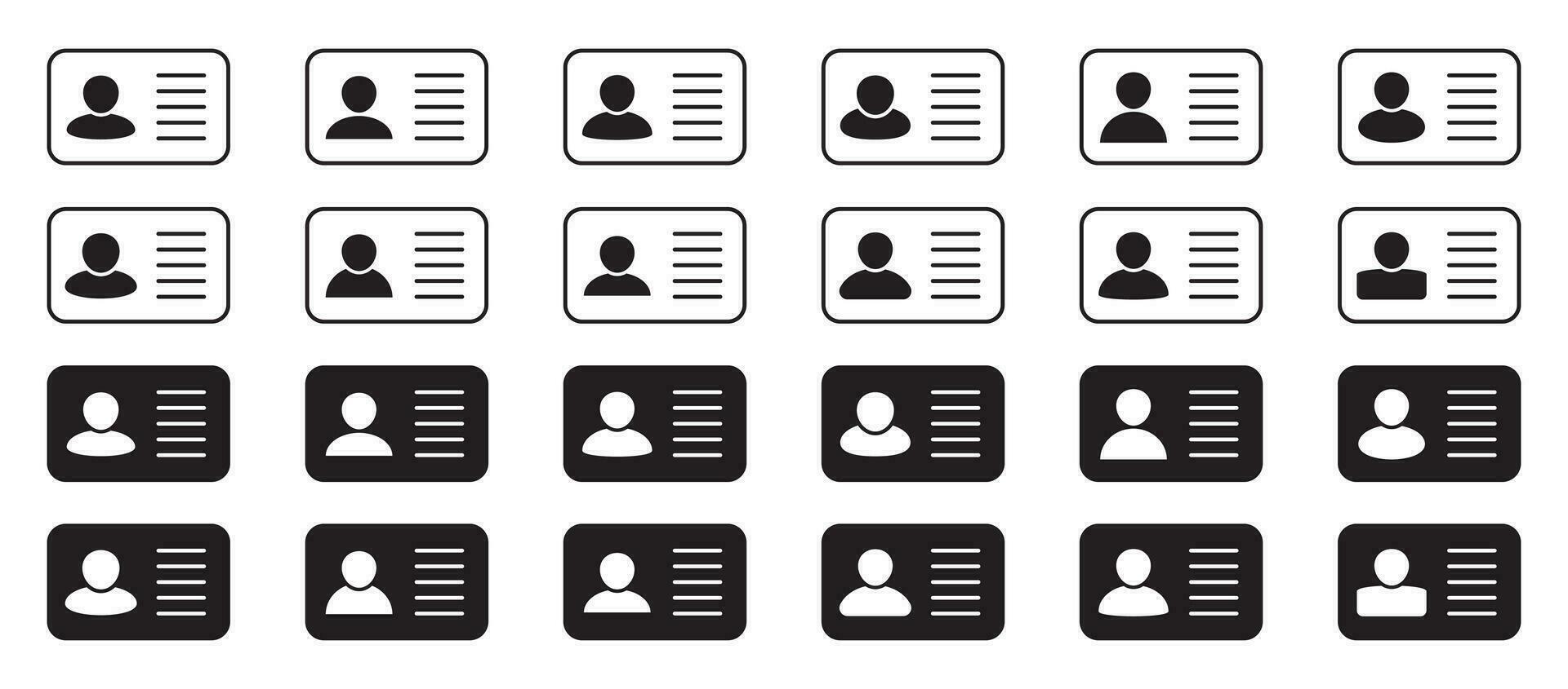 ID Card icon. Employee clerk card, driver license, Identification card, staff identification card symbol. Design for website and mobile app. vector