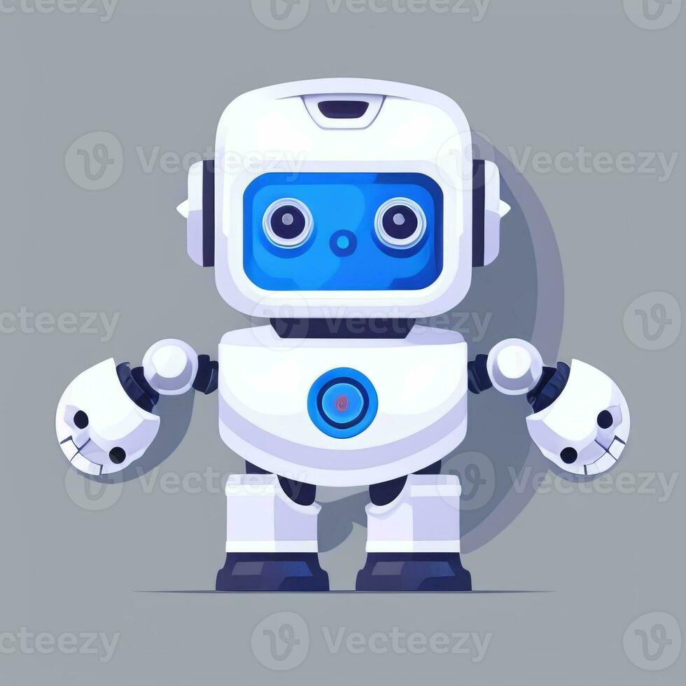AI generated Cute Toy Robot Avatar Gamer Clip Art Sticker Decoration Simple Background photo