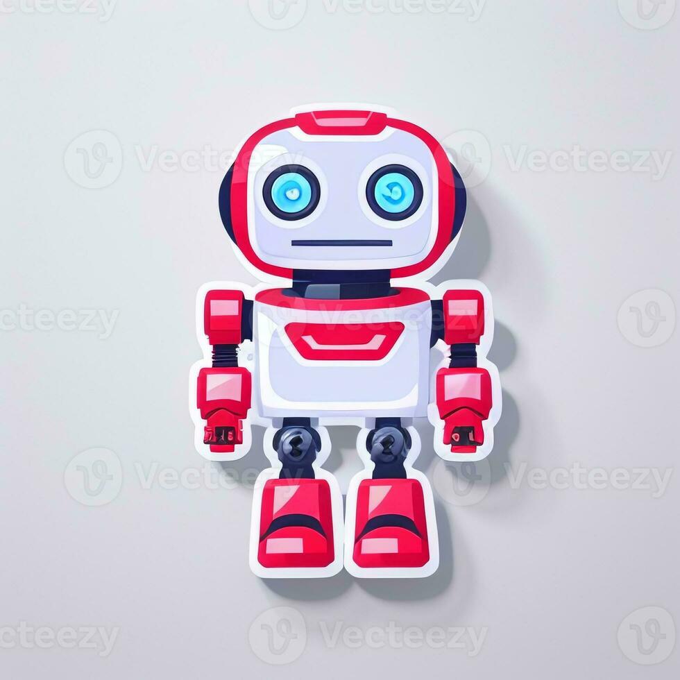 AI generated Cute Toy Robot Avatar Gamer Clip Art Sticker Decoration Simple Background photo