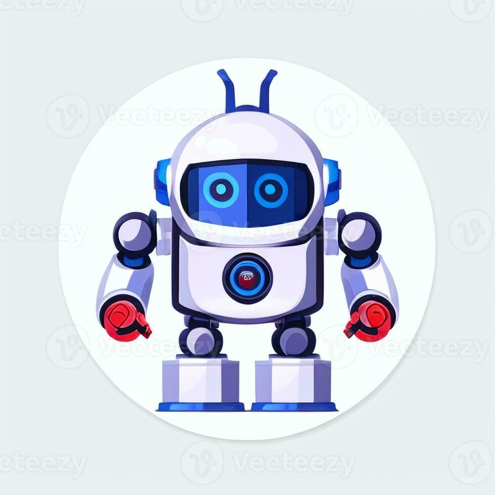 AI generated Cute Toy Robot Avatar Gamer Clip Art Sticker Decoration Simple Background photo