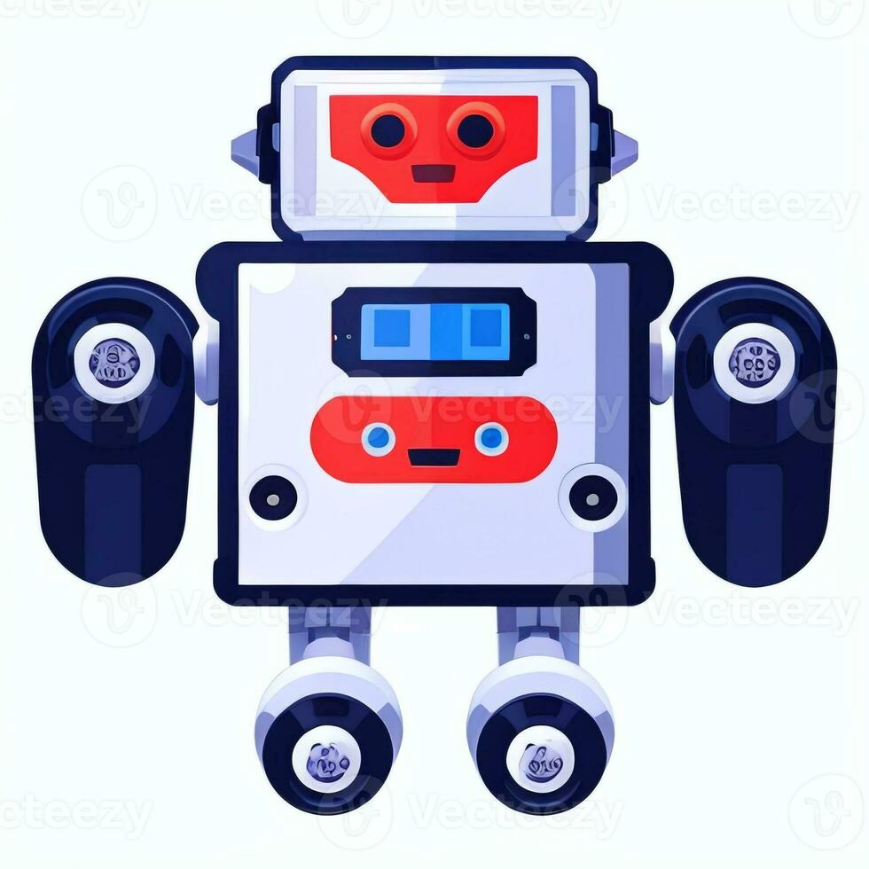 AI generated Cute Toy Robot Avatar Gamer Clip Art Sticker Decoration Simple Background photo
