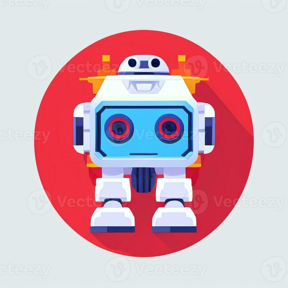 AI generated Cute Toy Robot Avatar Gamer Clip Art Sticker Decoration Simple Background photo