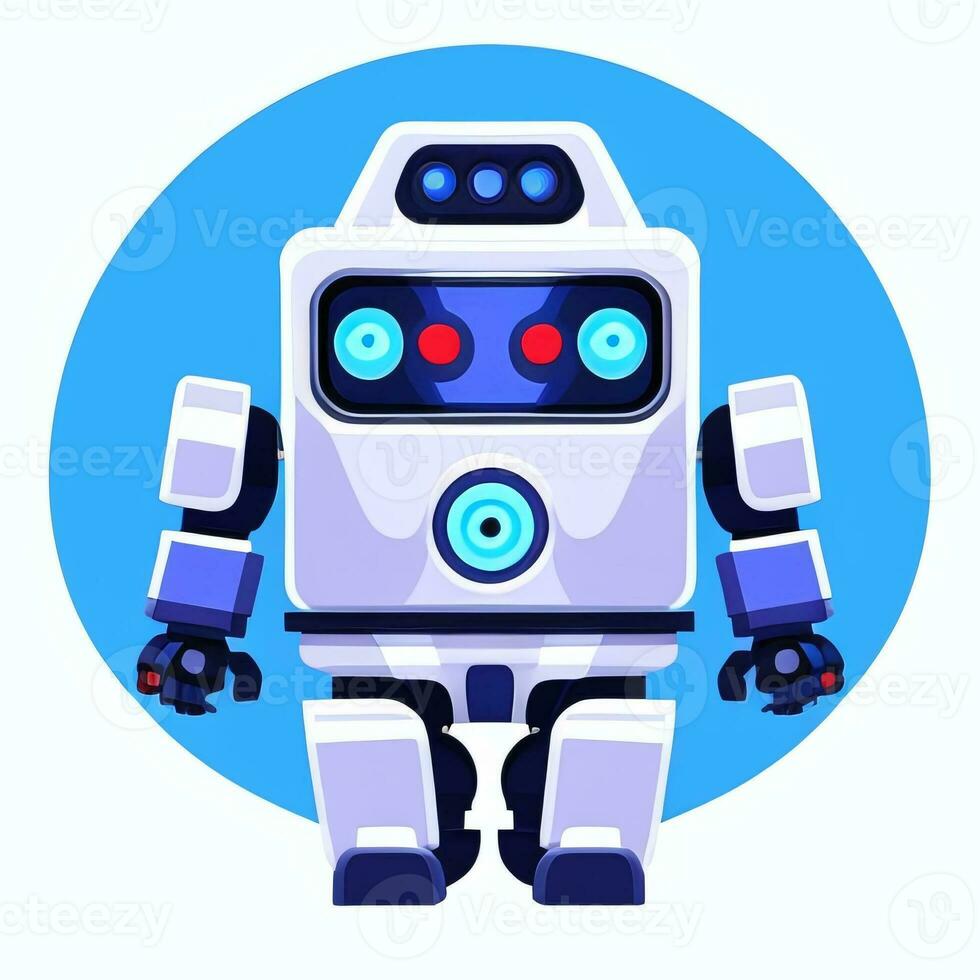 AI generated Cute Toy Robot Avatar Gamer Clip Art Sticker Decoration Simple Background photo