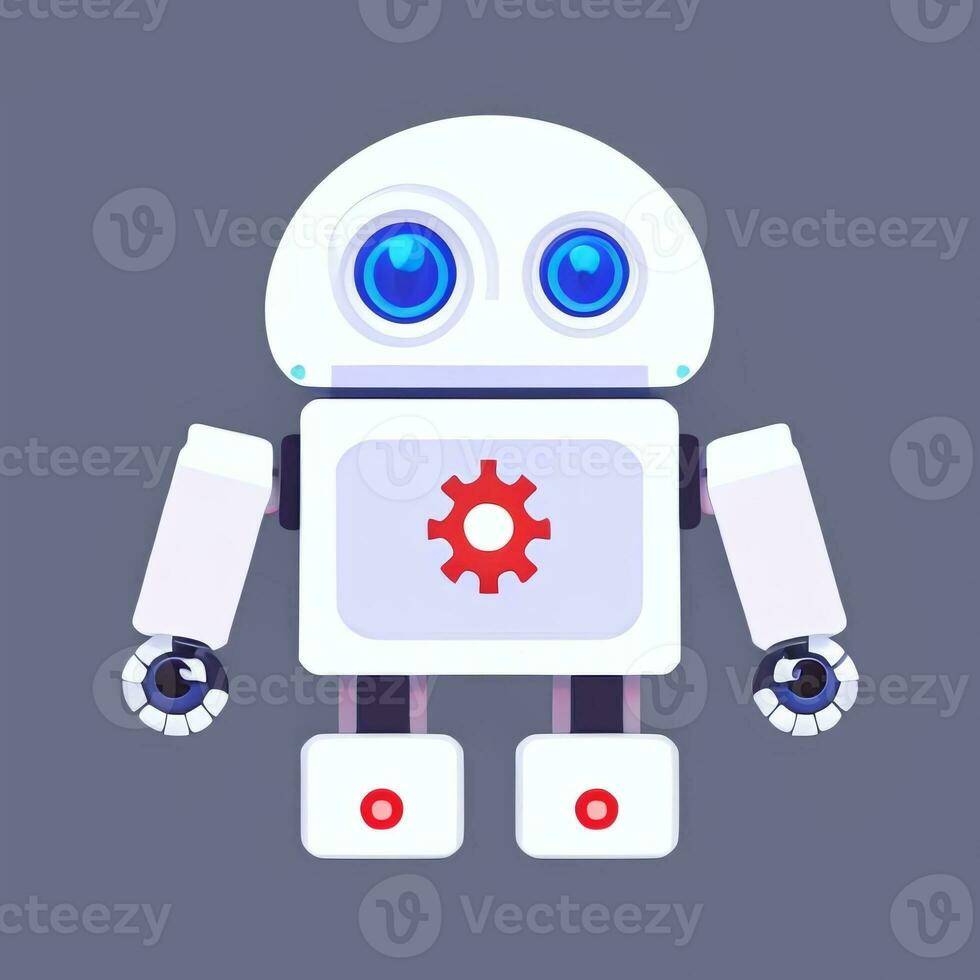 AI generated Cute Toy Robot Avatar Gamer Clip Art Sticker Decoration Simple Background photo