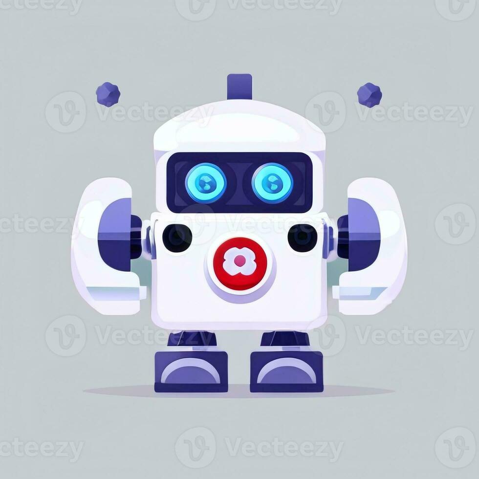 AI generated Cute Toy Robot Avatar Gamer Clip Art Sticker Decoration Simple Background photo