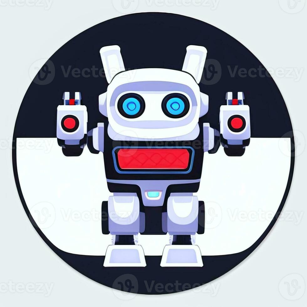 AI generated Cute Toy Robot Avatar Gamer Clip Art Sticker Decoration Simple Background photo