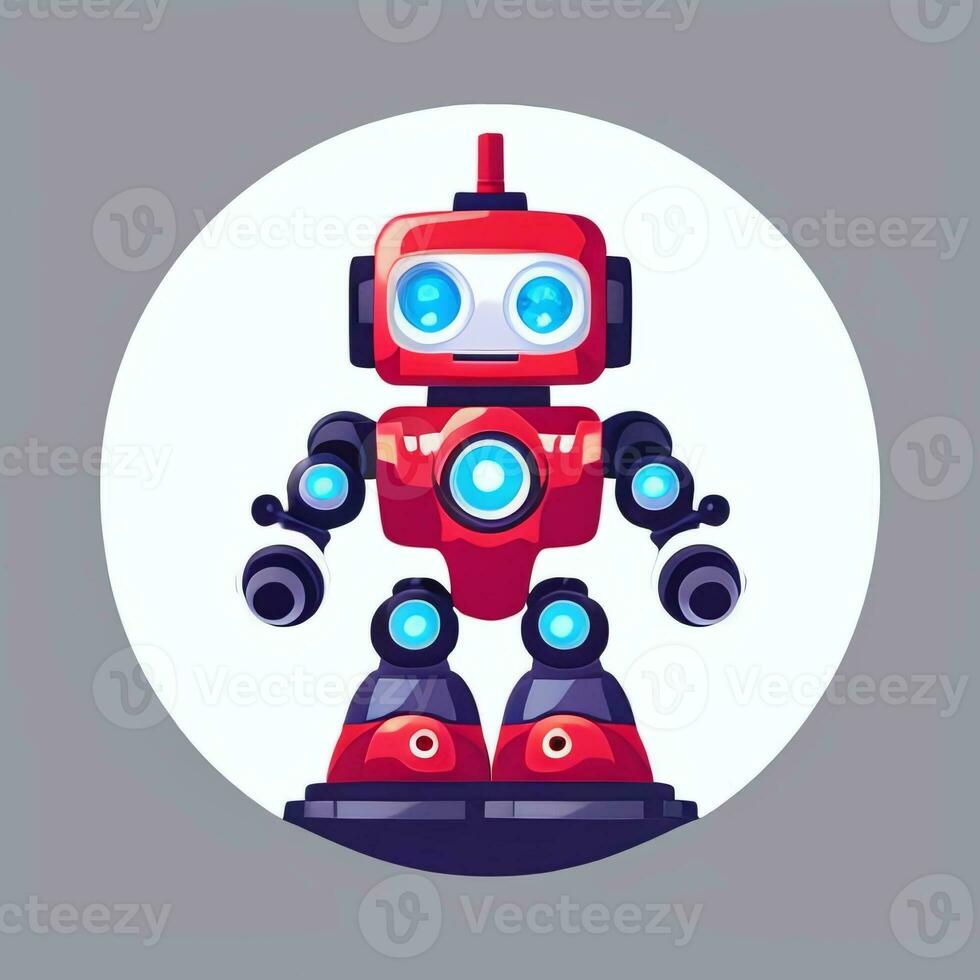 AI generated Cute Toy Robot Avatar Gamer Clip Art Sticker Decoration Simple Background photo