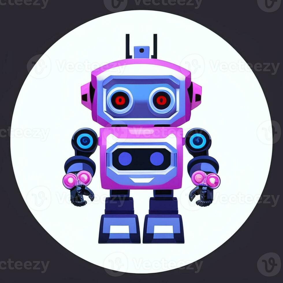 AI generated Cute Toy Robot Avatar Gamer Clip Art Sticker Decoration Simple Background photo
