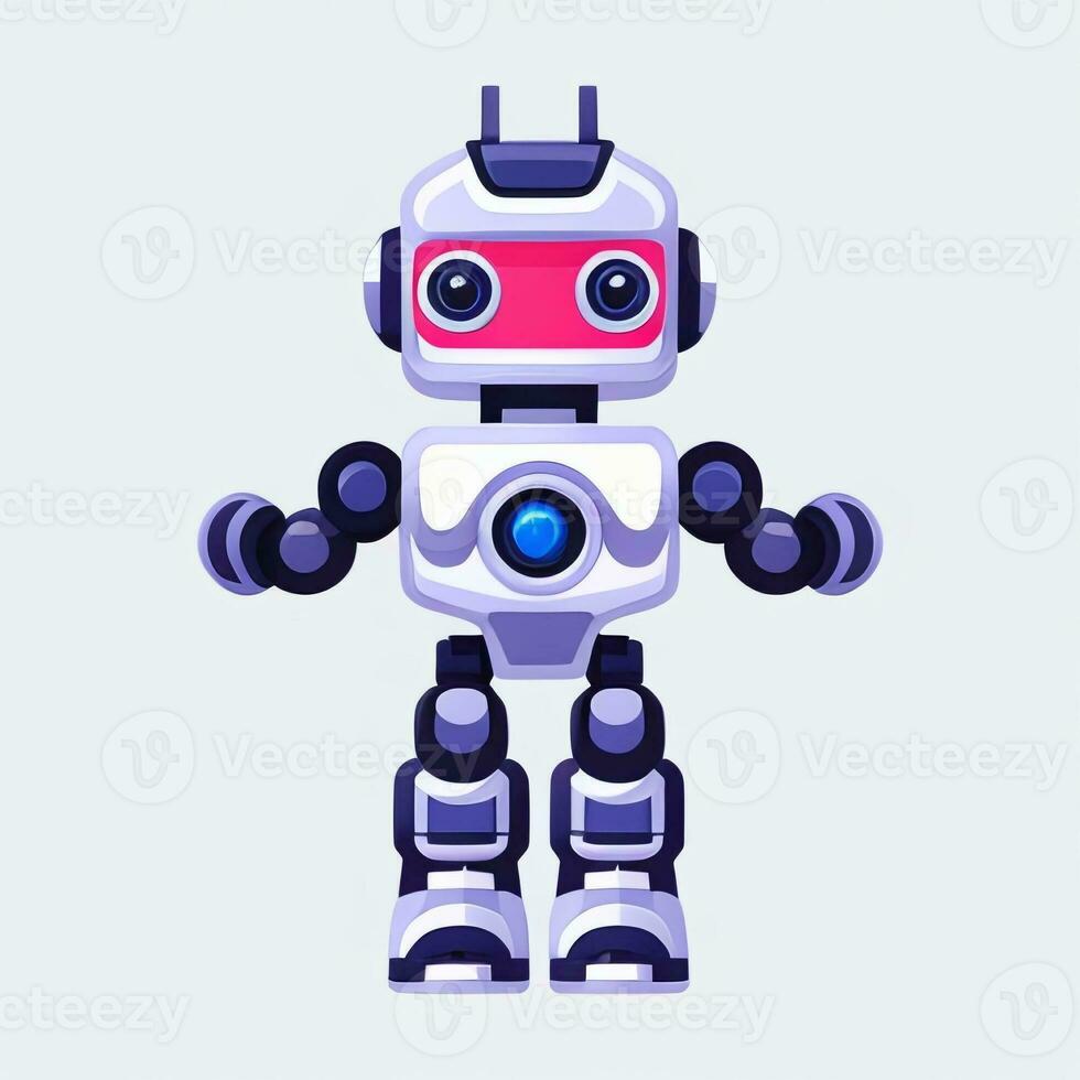 AI generated Cute Toy Robot Avatar Gamer Clip Art Sticker Decoration Simple Background photo