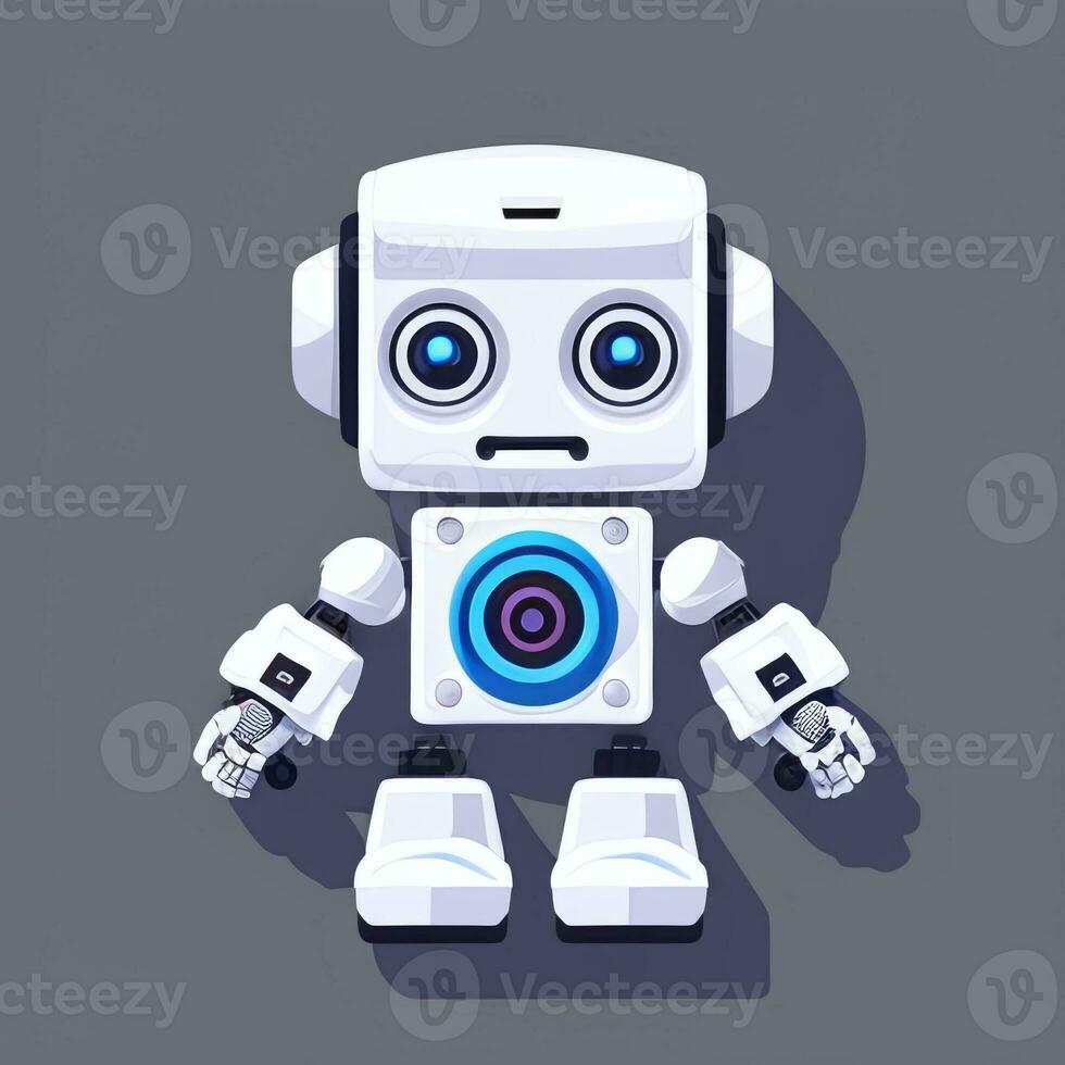 AI generated Cute Toy Robot Avatar Gamer Clip Art Sticker Decoration Simple Background photo