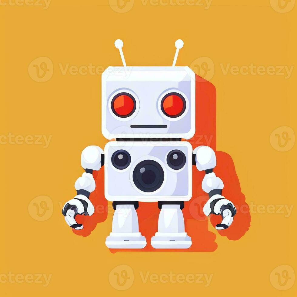 AI generated Cute Toy Robot Avatar Gamer Clip Art Sticker Decoration Simple Background photo