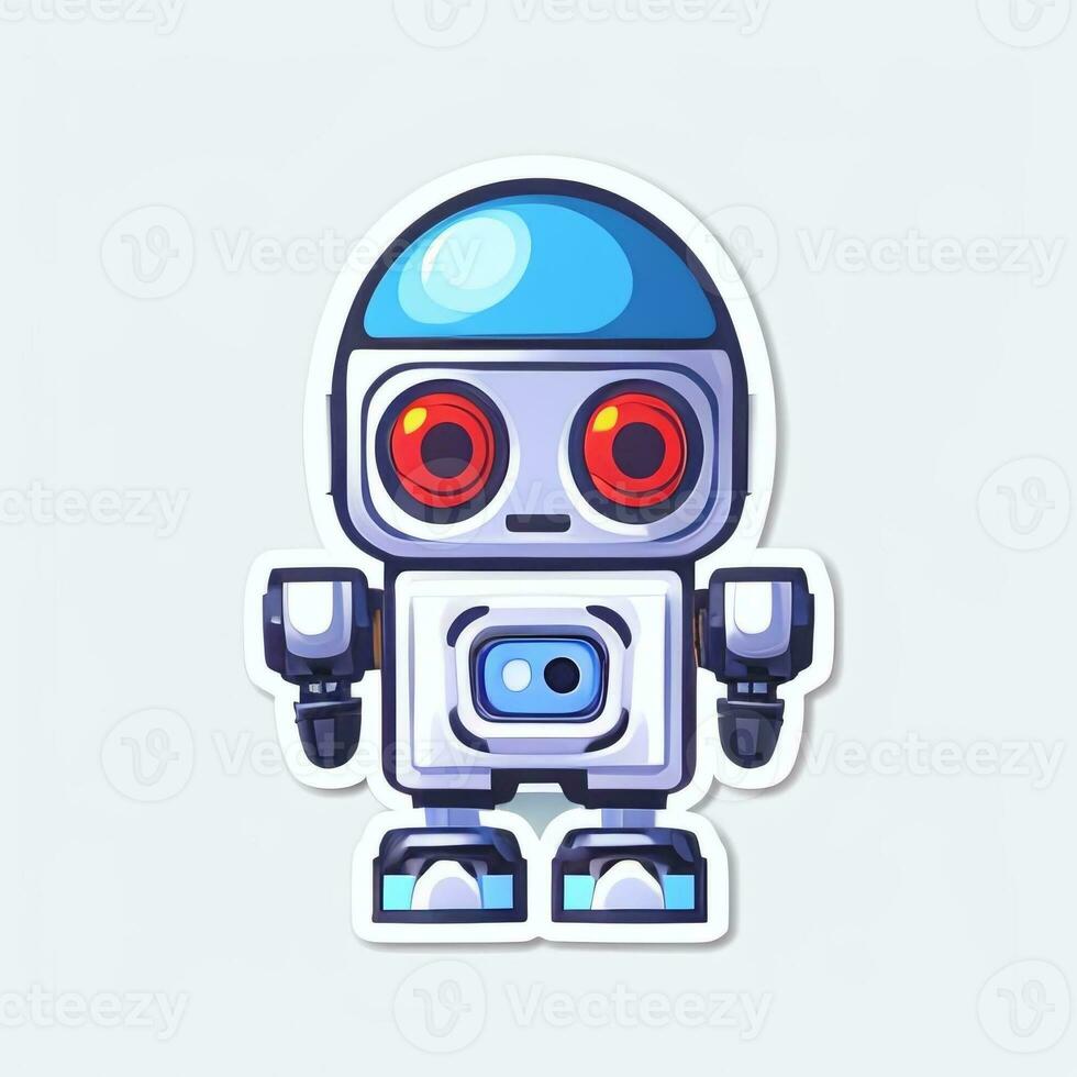 AI generated Cute Toy Robot Avatar Gamer Clip Art Sticker Decoration Simple Background photo