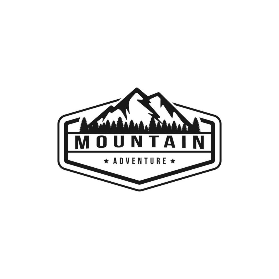Mountain adventure outdoor logo design badge vector