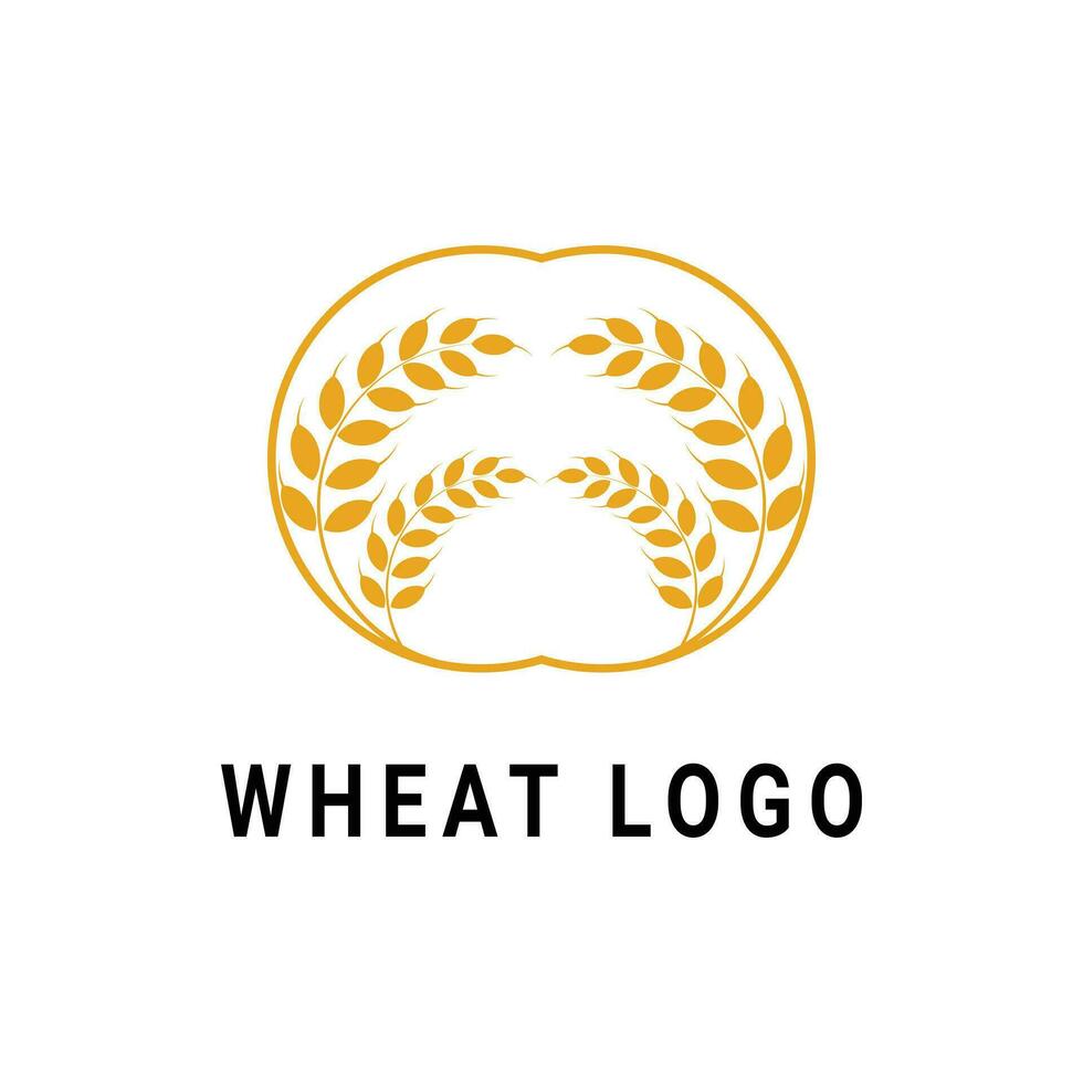 Circle wheat agriculture logo design creative idea vector