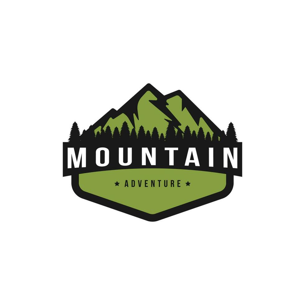 Mountain adventure outdoor logo design badge vector