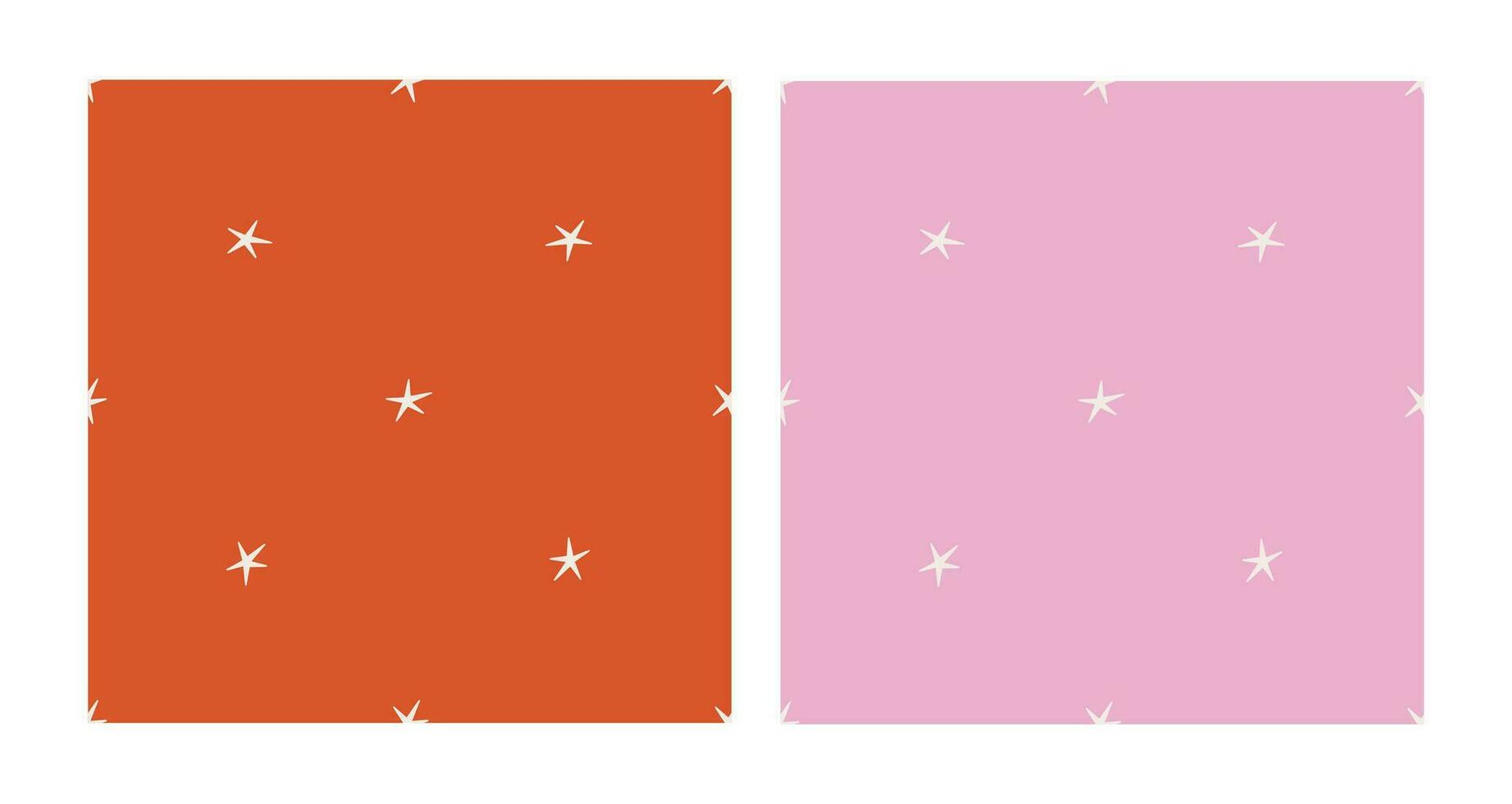 Simple stars pattern set. Festive ornament in retro style. Christmas seamless abstract texture vector