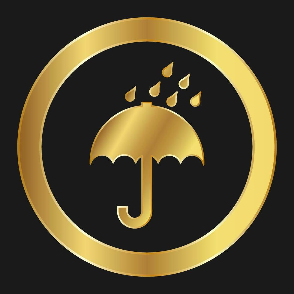 Protect from moisture Simple gold icon on product packaging and box vector