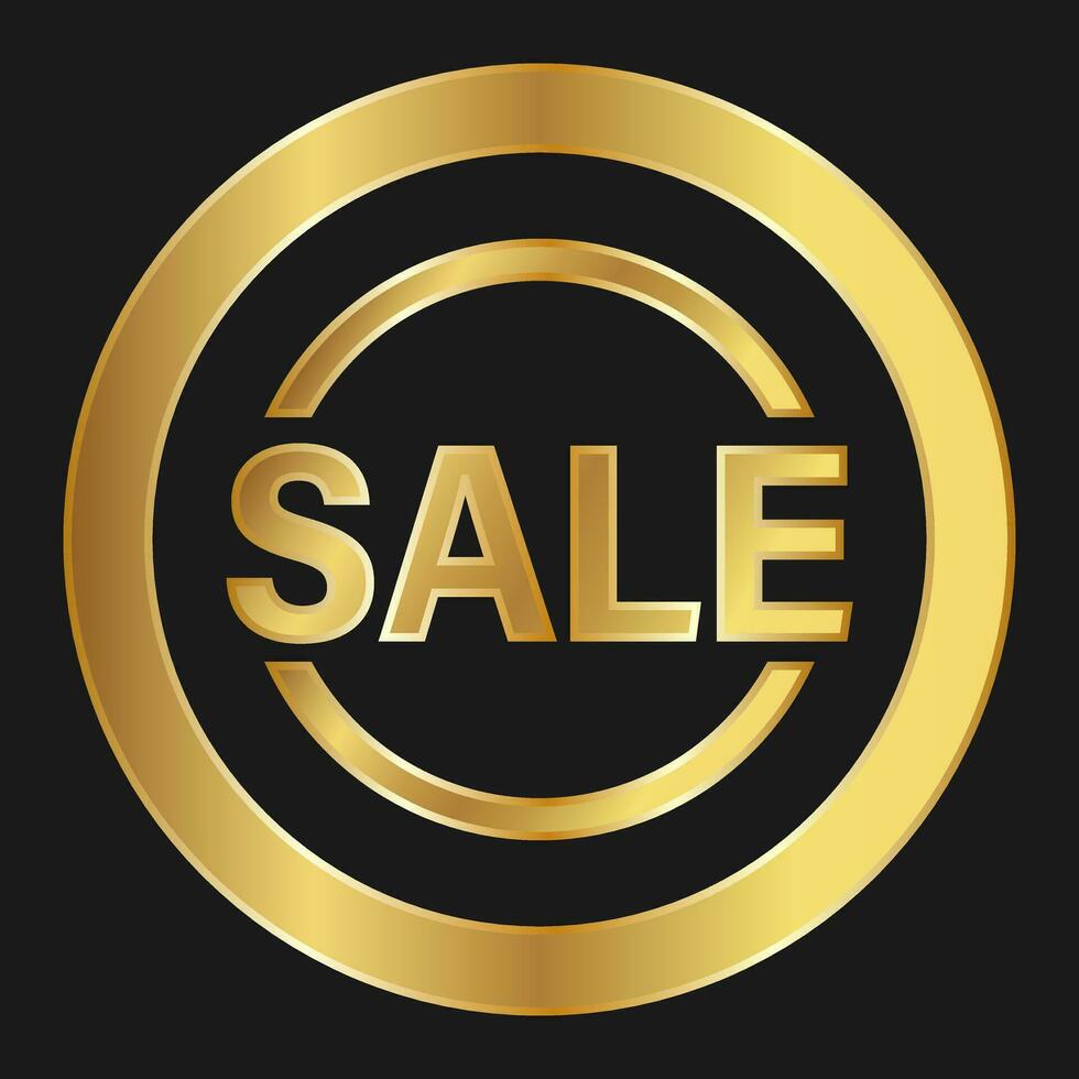 Shopping SALE simple gold icon for apps and websites vector