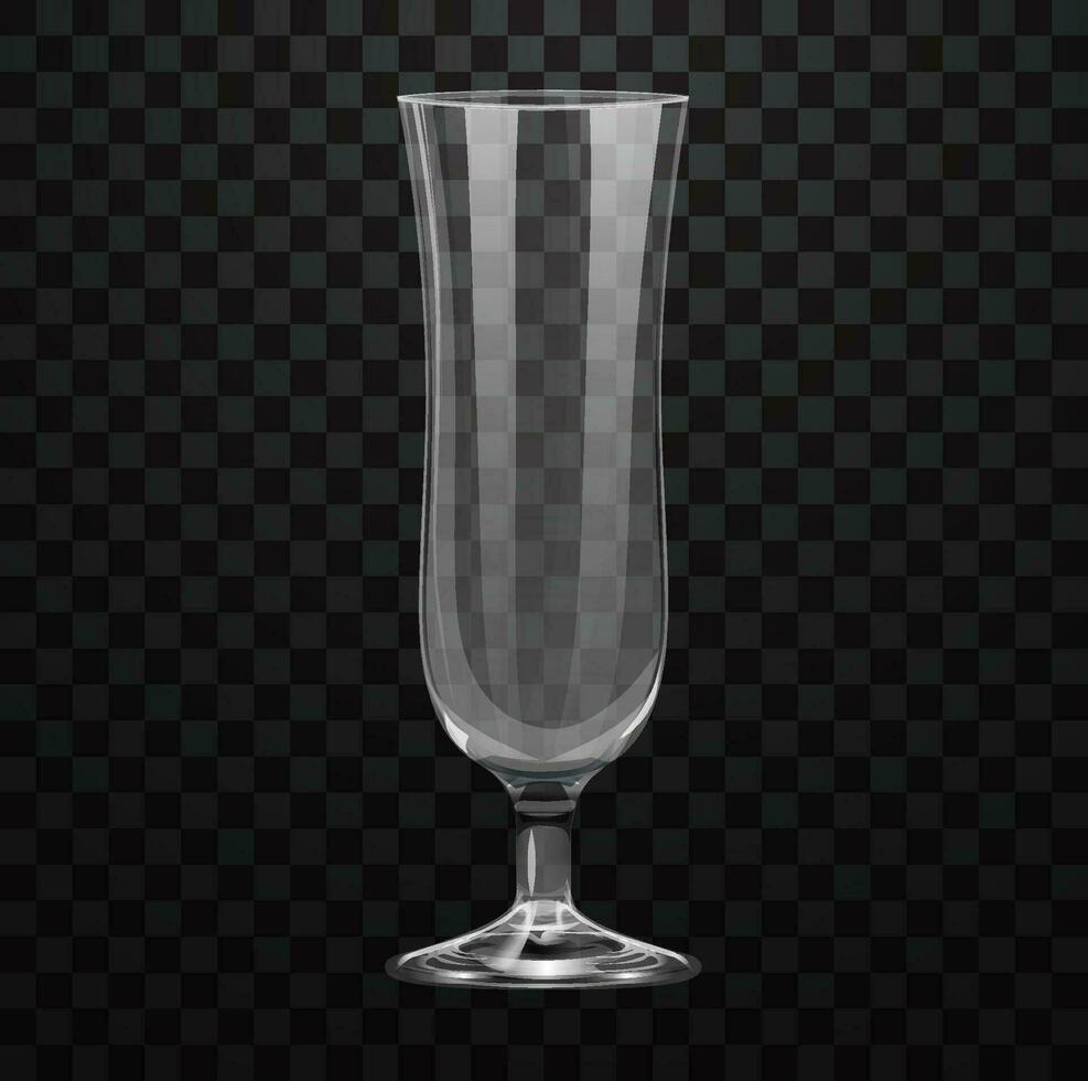 realista vacío vaso para reflexionado vino vector