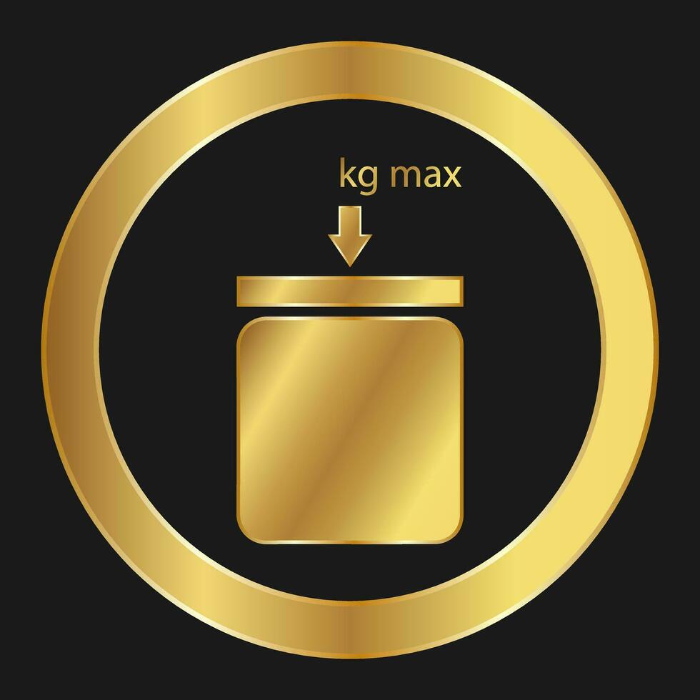 Stacking is limited in weight Gold icon on product packaging and box vector