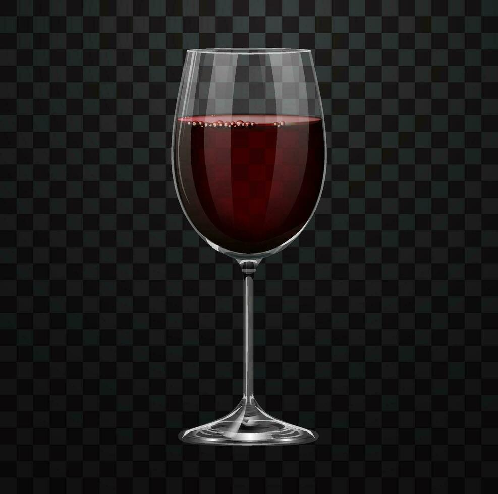 realista rojo vino vaso Burdeos vector