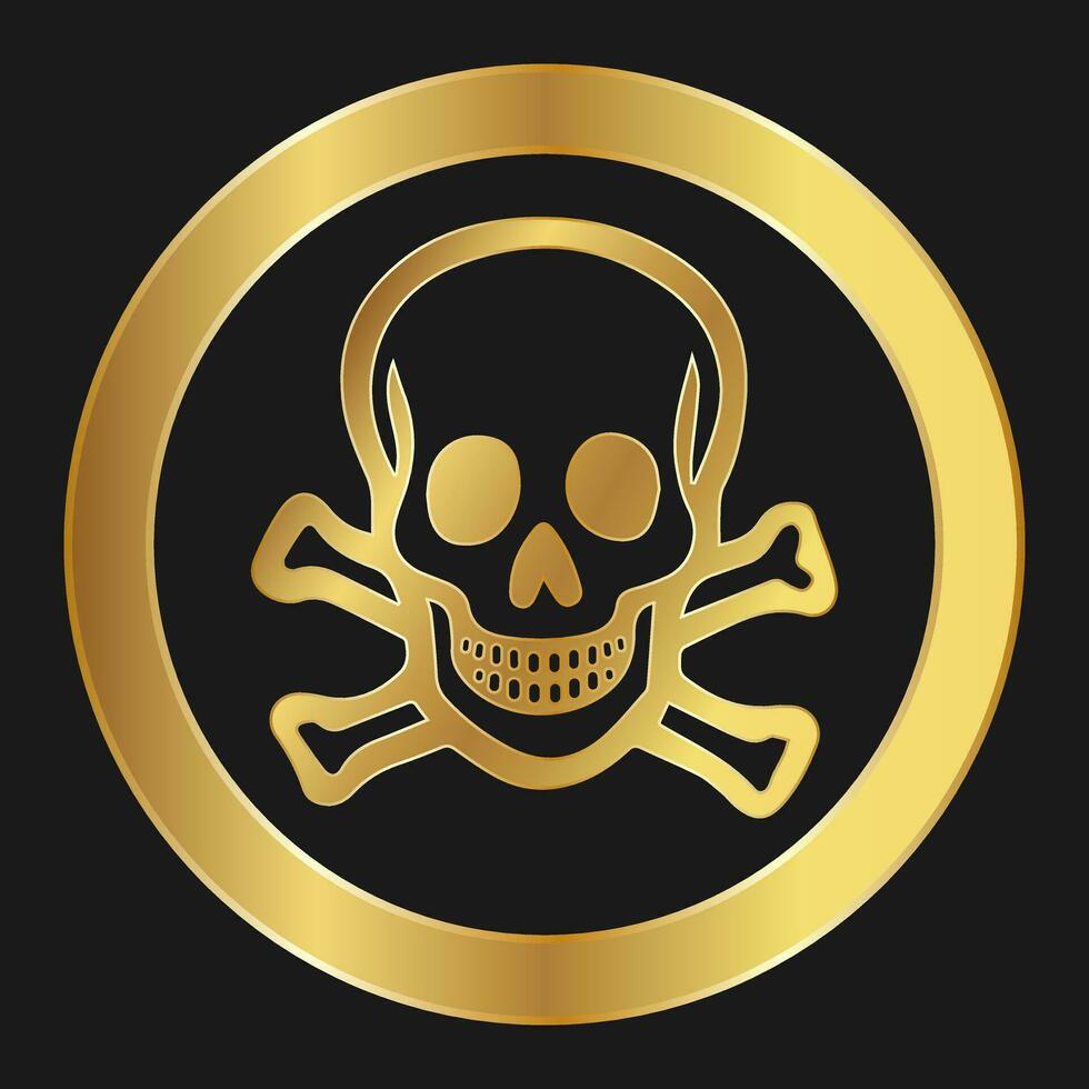 Toxic hazard Gold icon on product packaging and box vector