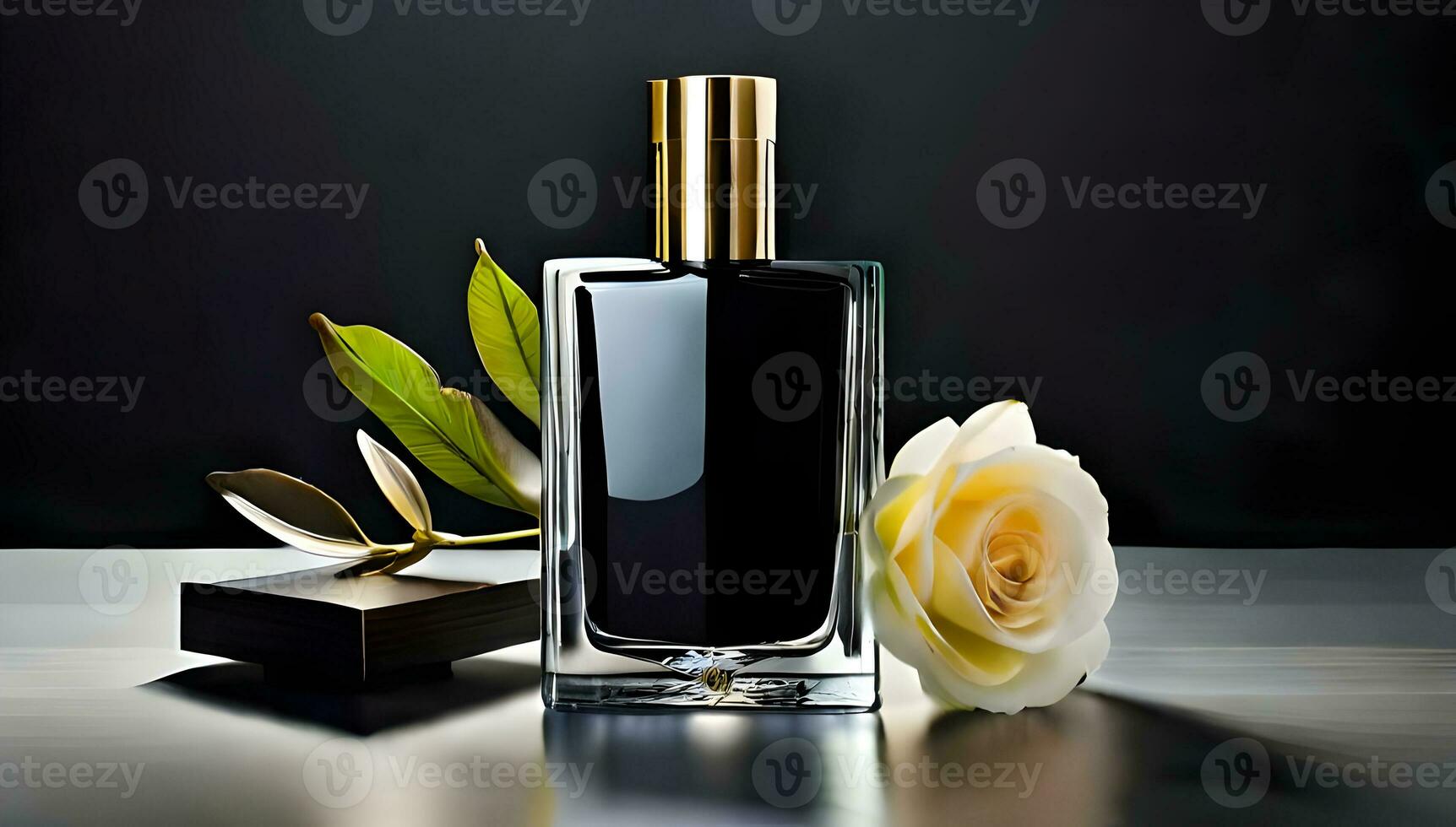 AI generated Bottle of perfume. photo