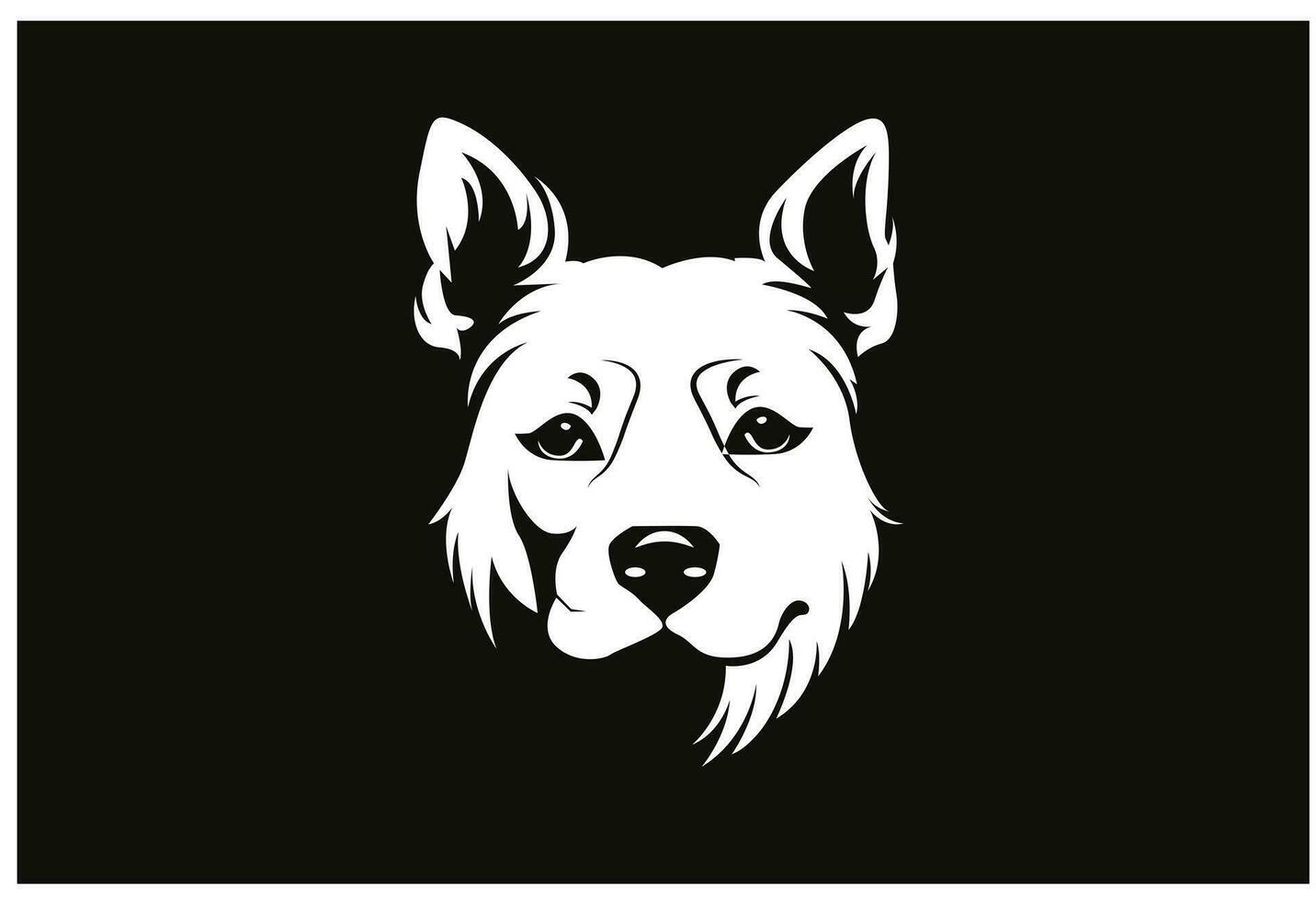 vector de silueta de perro blanco y negro