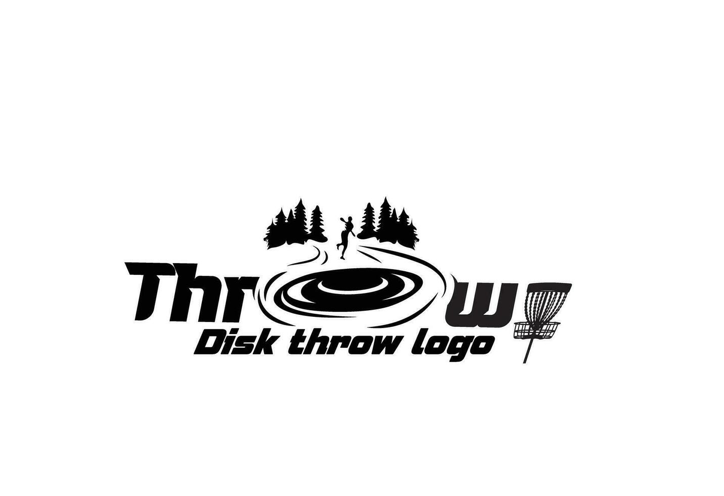 Throw Disc logo wil black logo vector